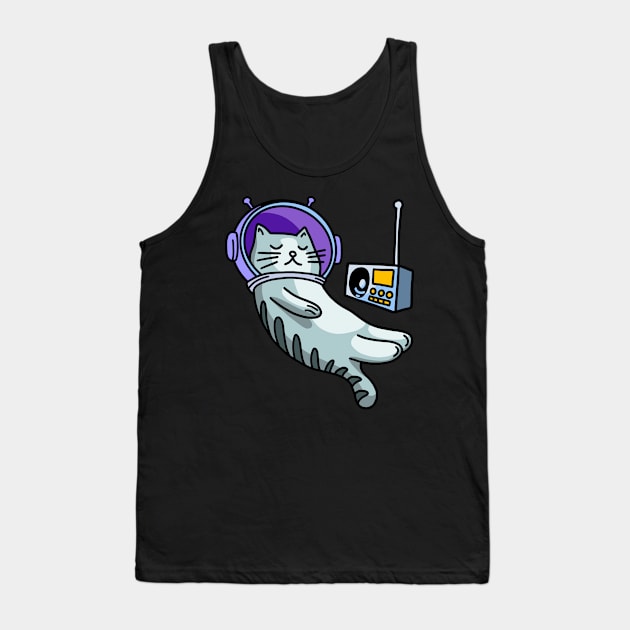 Astronaut Cat Tank Top by CyberpunkTees